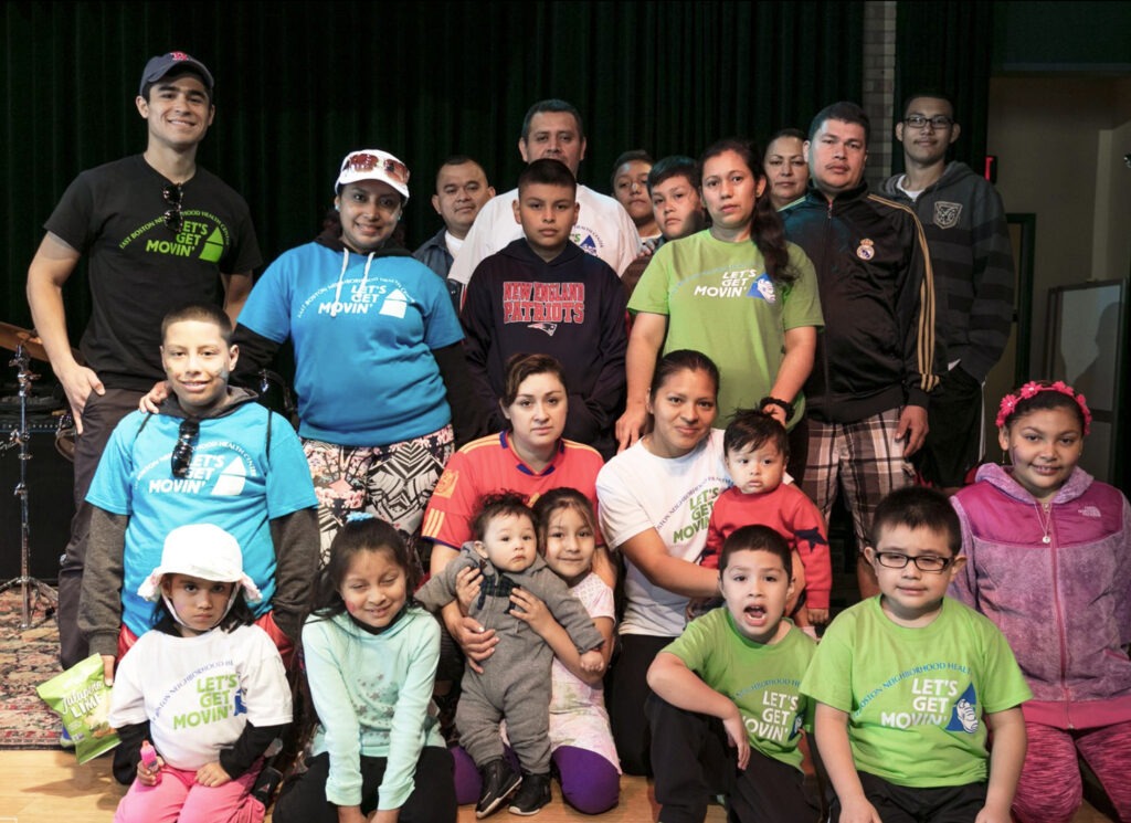 Staff from East Boston Neighborhood health with students