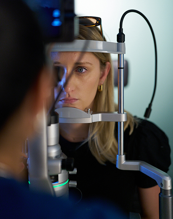 Patient having an eye exam.