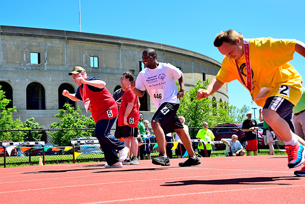 Running a race at Special Olympic Massachusetts